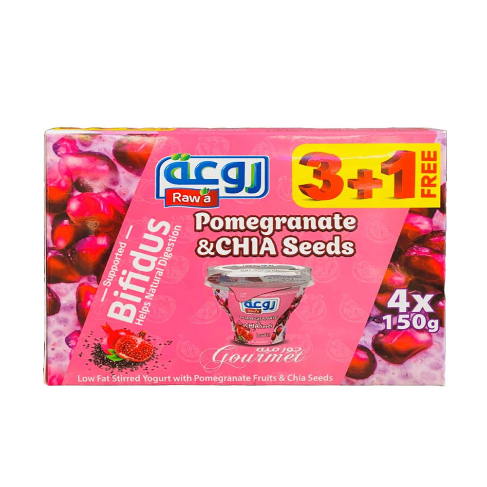 Rawa Fruit Yoghurt Pomegranate & Chia Seeds 150g 3+1Free