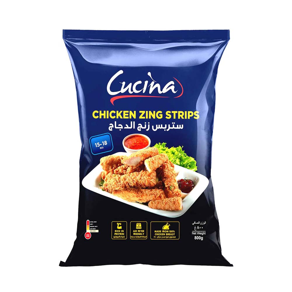 Cucina Chicken Zing Strips 800g