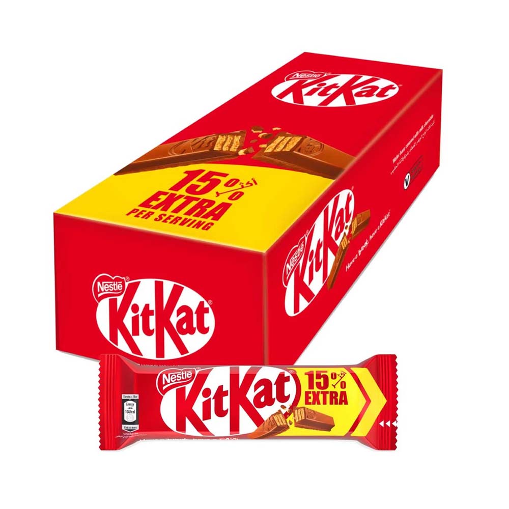 Nestle Kitkat 2 Finger Milk Chocolate Wafer Bars 30 Packs Of 20.5g