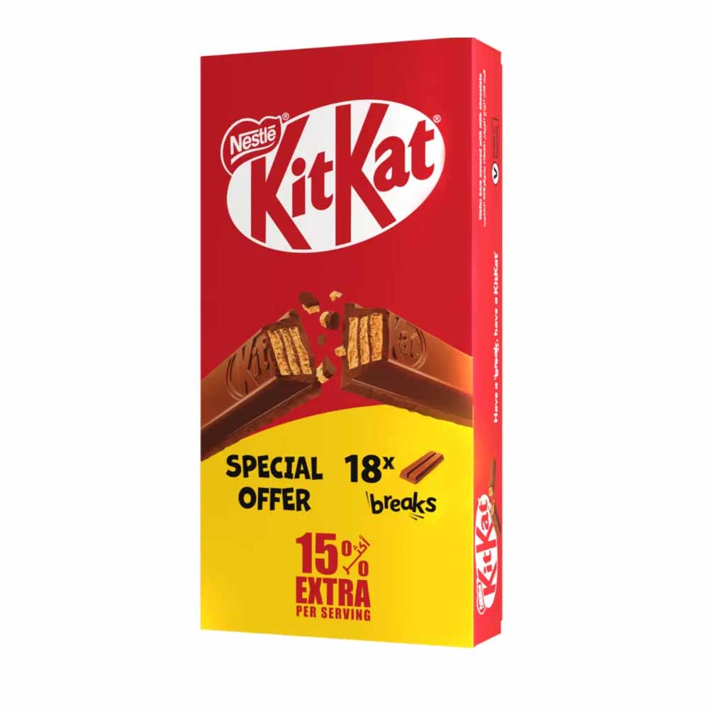 Nestle Kit Kat 2 Fingers Original Milk Chocolate Wafer Bar Value Pack 20.5gx18 Pieces