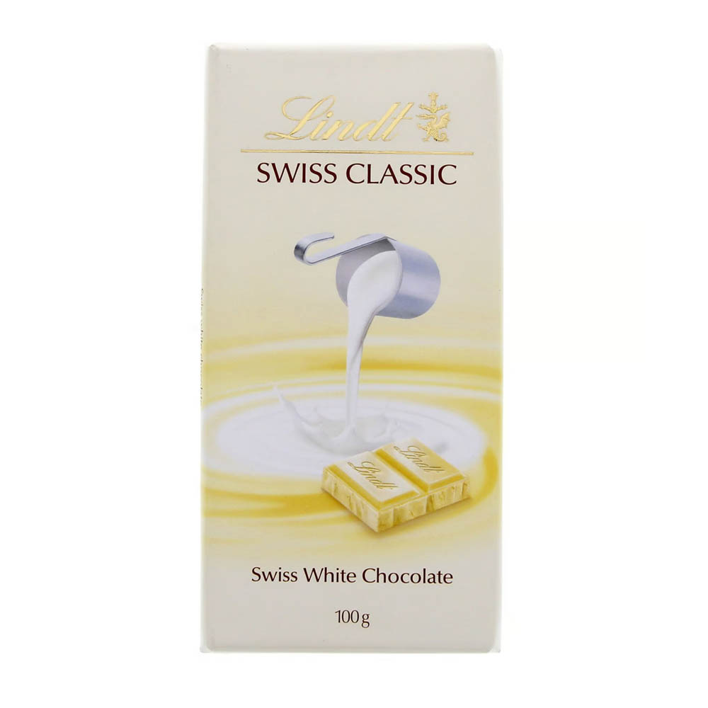 Lindt Swiss Classic White Chocolate Slab 100g