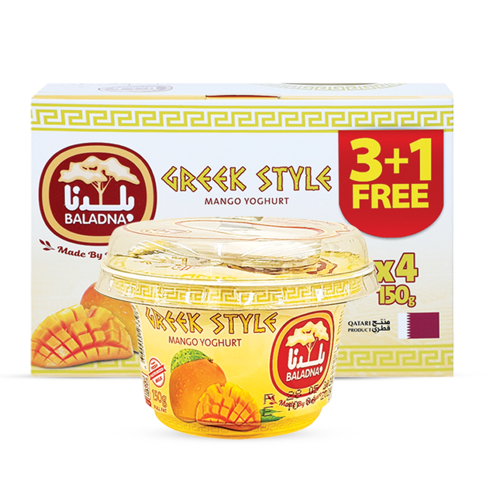 Baladna Greek Style Mango Yogurt 150G 3+1Free