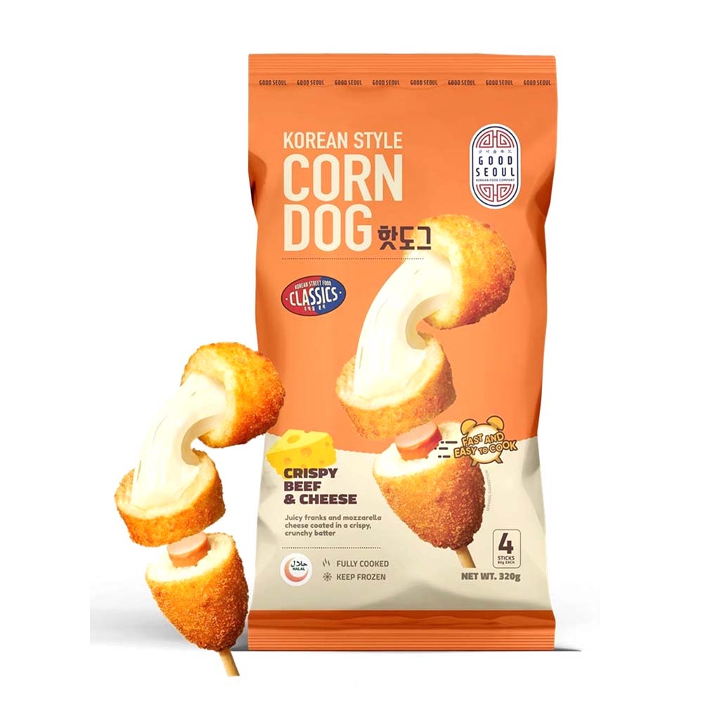 Good Seoul Korean Style Crispy Beef & Cheese Corn Dog 320g