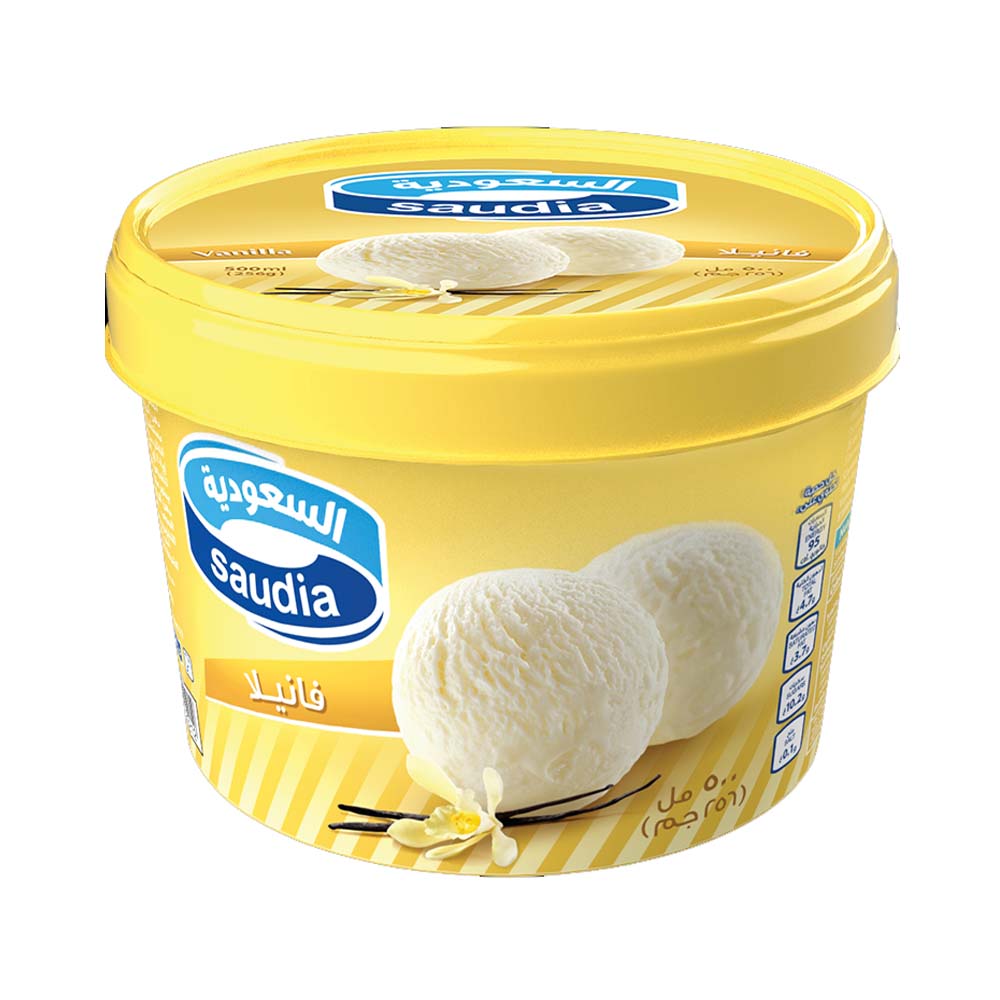 Saudia Ice Cream Tub Vanilla 500Ml