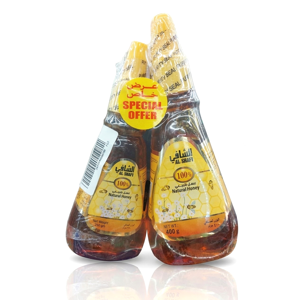 Al Shafi Squeezy Natural Honey 400g+250g