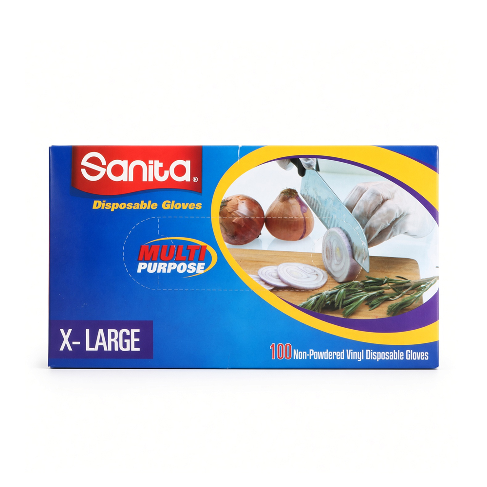 Sanita Vinyl Powder Disposable Gloves XL 100pcs.