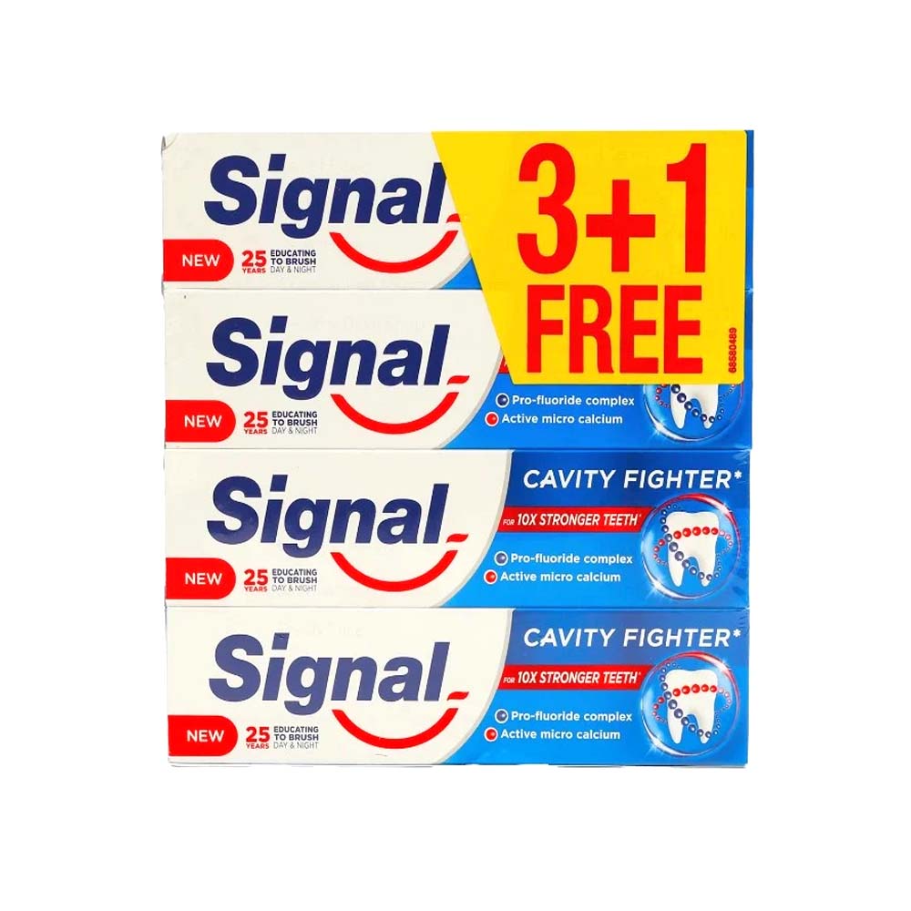 Signal Tooth Paste 75Ml Cavity Fighter 3+1 Free